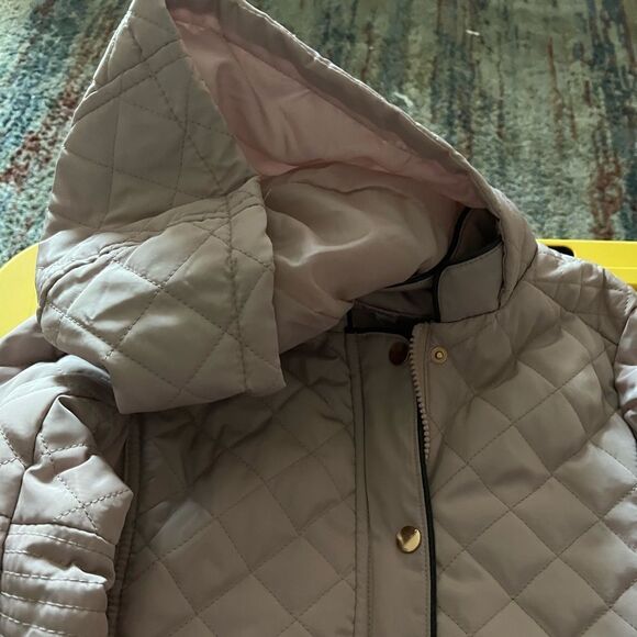 Girls quilted jacket with hood and zipper closure with snaps and pockets - Picture 3 of 9